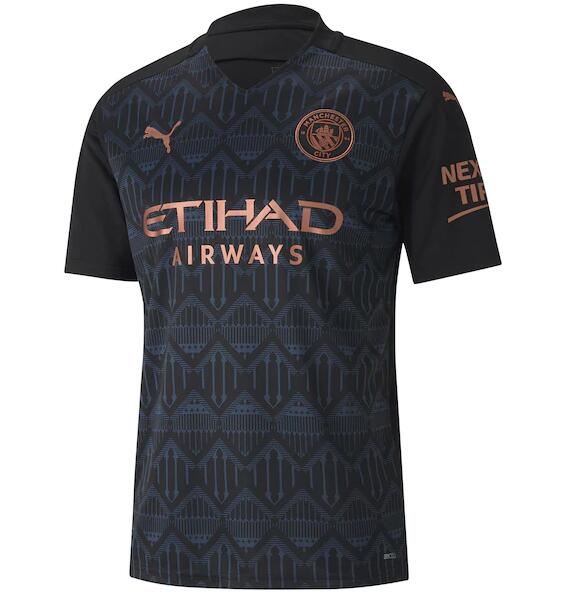 Manchester City Away Black Soccer Jersey Shirt 2020/21